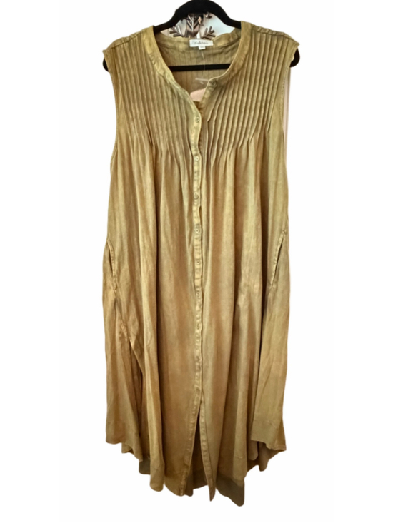 oli&hali Dresses & Skirts - Women's oli&hali Olive Sleeveless Button-Down Midi Dress Size L